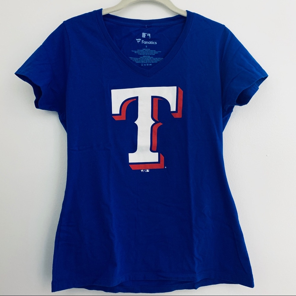 NWOT Royal Texas Rangers MLB V neck T-shirt Small